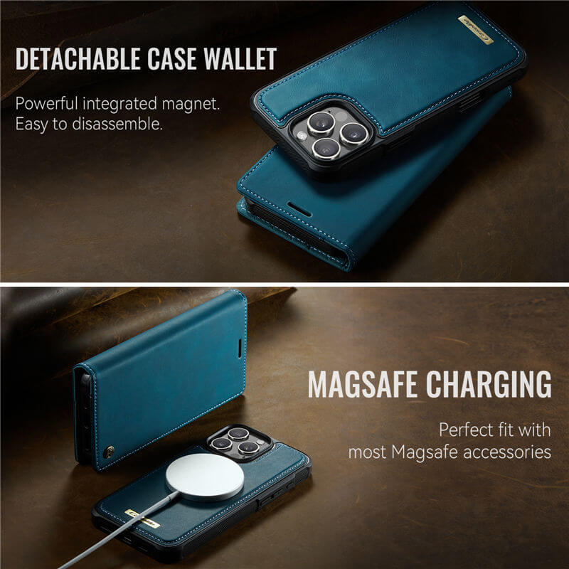 CaseMe iPhone 16 Pro Max 2-in-1 Magnetic Wallet Case