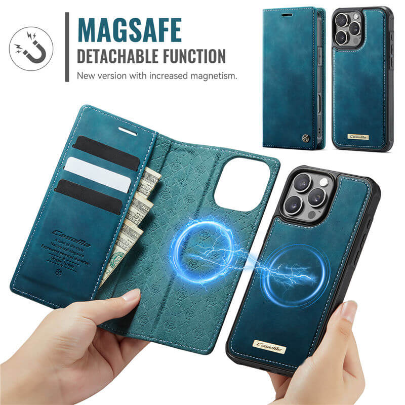 CaseMe iPhone 16 Pro Max 2-in-1 Magnetic Wallet Case