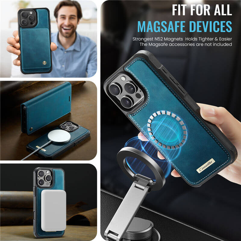 CaseMe iPhone 16 Pro Max 2-in-1 Magnetic Wallet Case