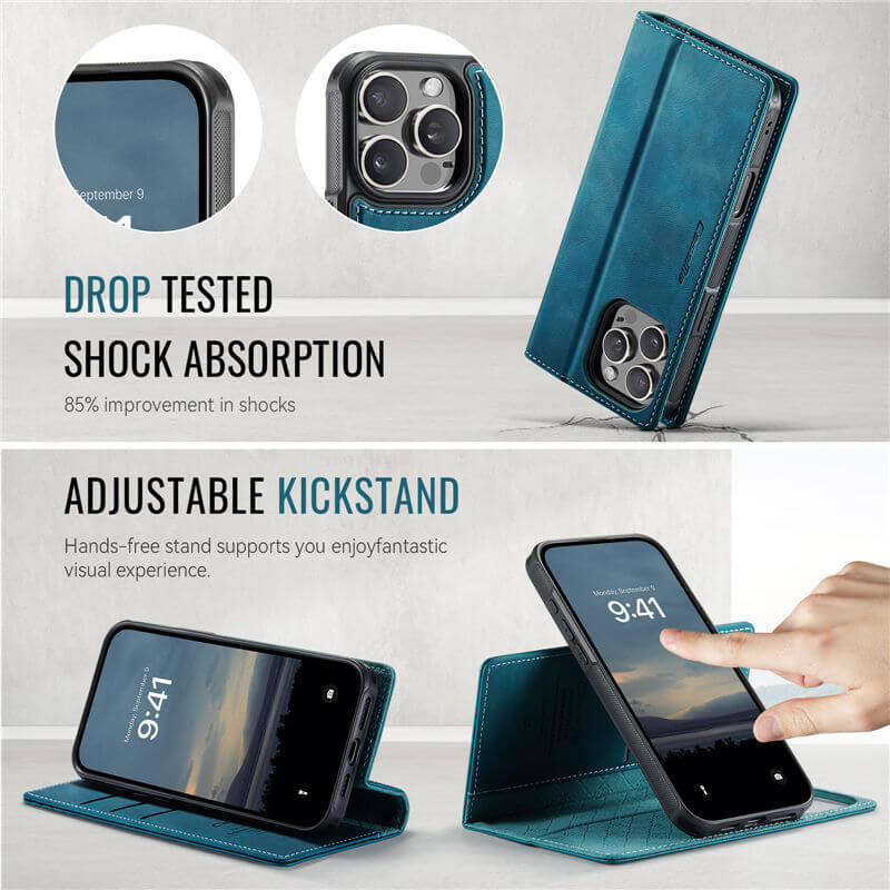 CaseMe iPhone 16 Pro Max 2-in-1 Magnetic Wallet Case