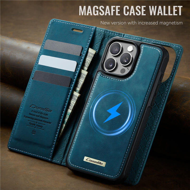 CaseMe iPhone 16 Pro Max 2-in-1 Magnetic Wallet Case