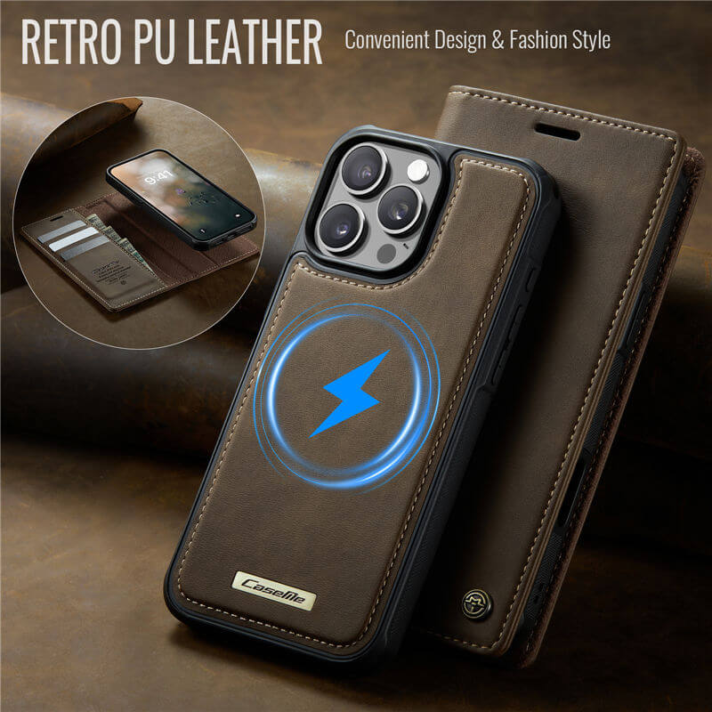 CaseMe iPhone 16 Pro Max 2-in-1 Magnetic Wallet Case