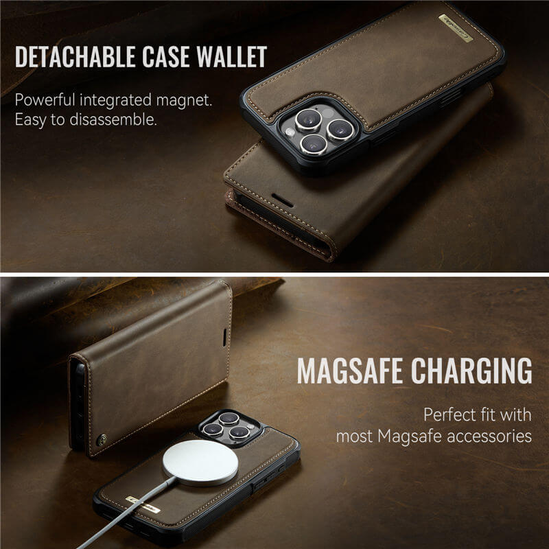CaseMe iPhone 16 Pro Max 2-in-1 Magnetic Wallet Case