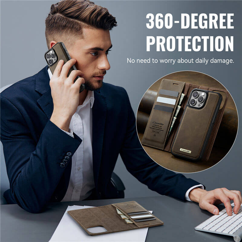 CaseMe iPhone 16 Pro Max 2-in-1 Magnetic Wallet Case