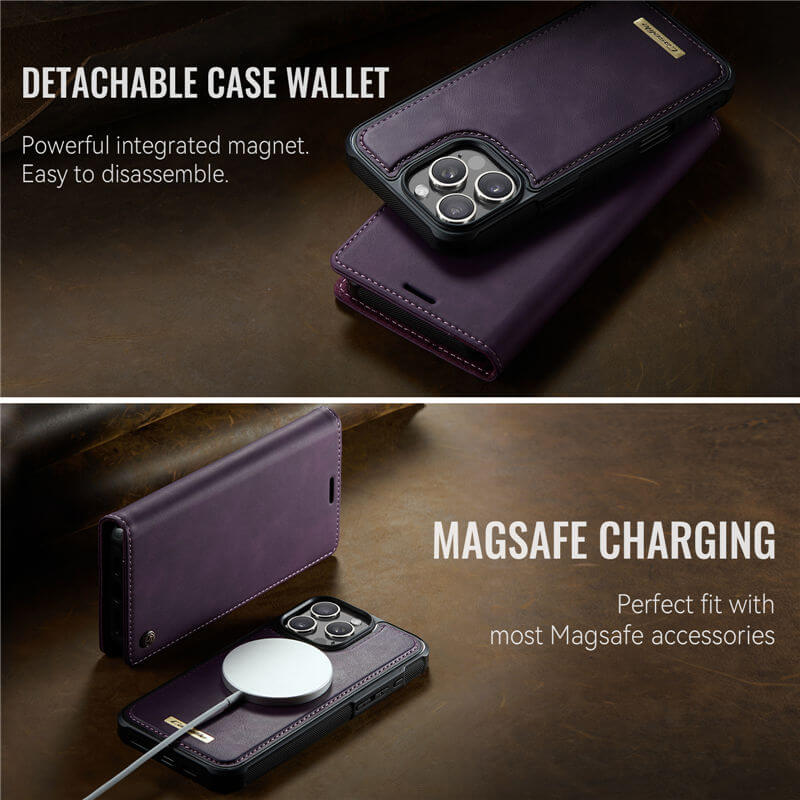 CaseMe iPhone 16 Pro Max 2-in-1 Magnetic Wallet Case