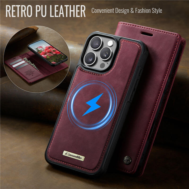 CaseMe iPhone 16 Pro Max 2-in-1 Magnetic Wallet Case