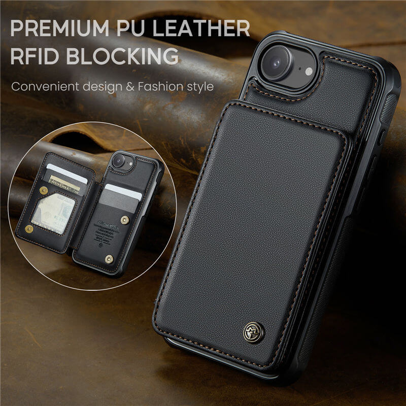 CaseMe iPhone 16e RFID Blocking Card Holder Case