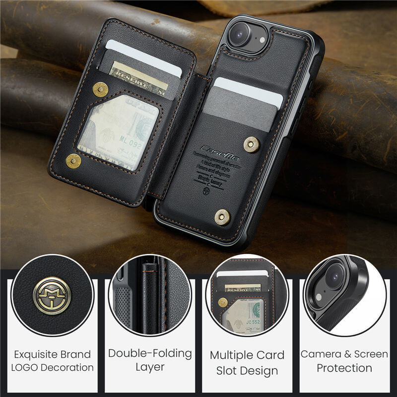 CaseMe iPhone 16e RFID Blocking Card Holder Case