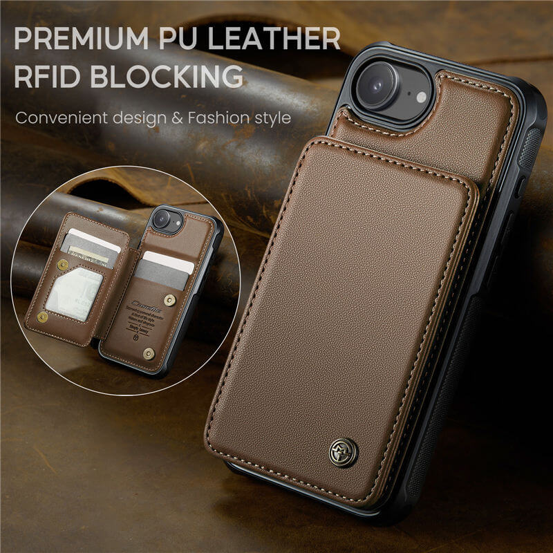 CaseMe iPhone 16e RFID Blocking Card Holder Case