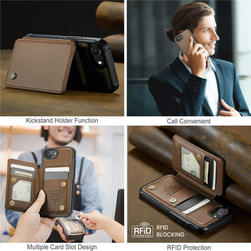 CaseMe iPhone 16e RFID Blocking Card Holder Case
