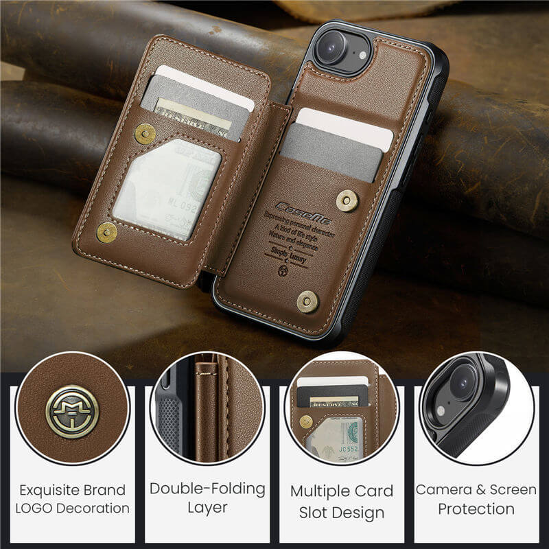 CaseMe iPhone 16e RFID Blocking Card Holder Case