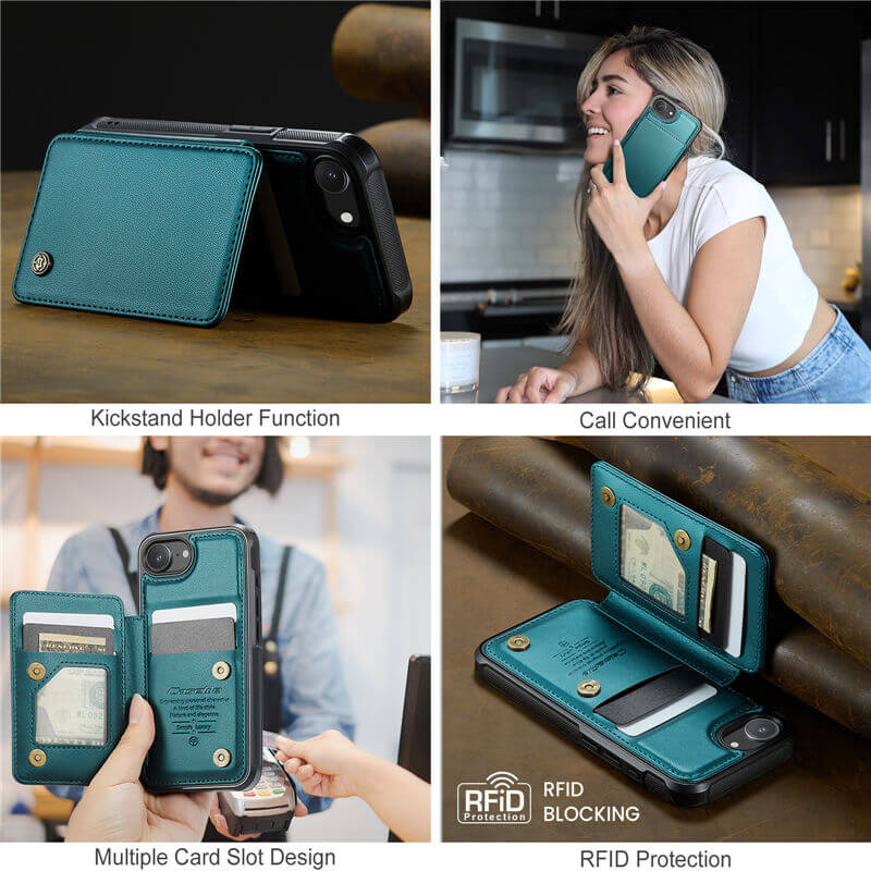 CaseMe iPhone 16e RFID Blocking Card Holder Case