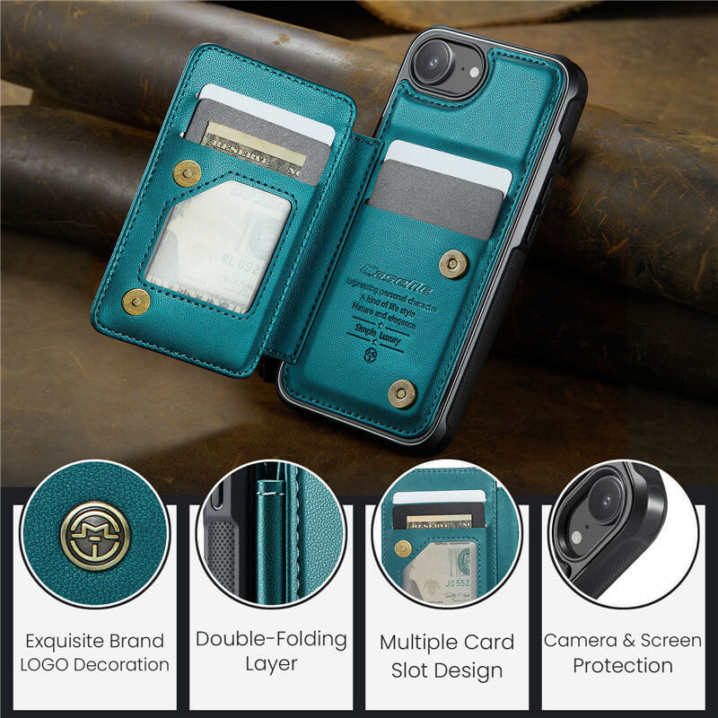 CaseMe iPhone 16e RFID Blocking Card Holder Case