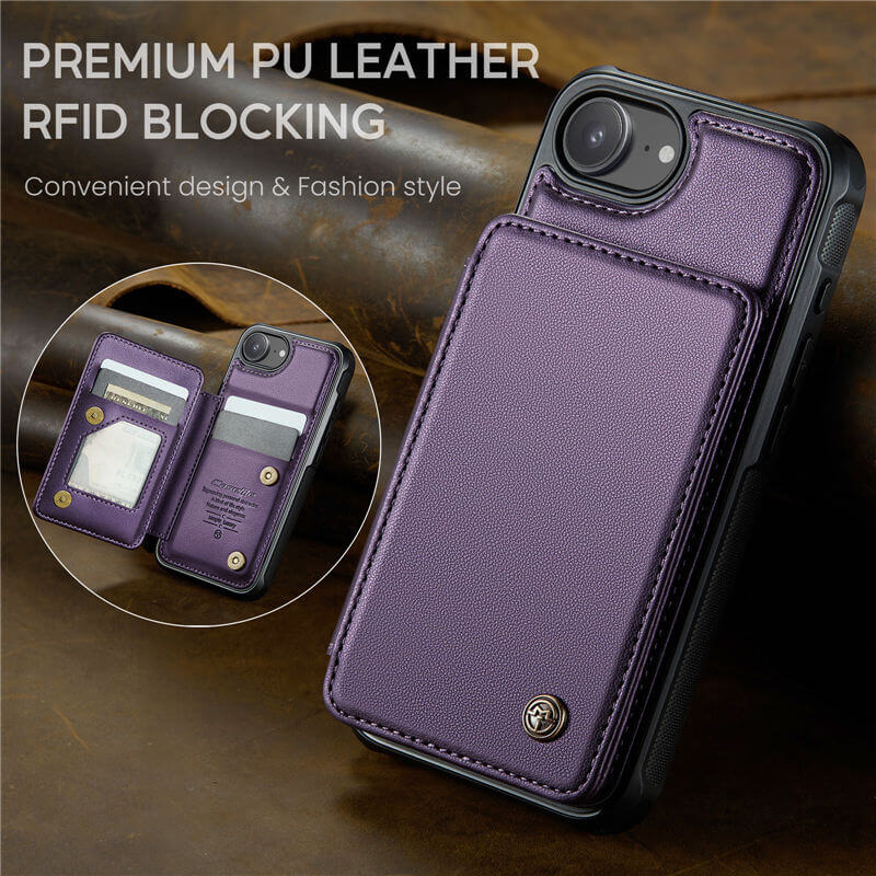 CaseMe iPhone 16e RFID Blocking Card Holder Case