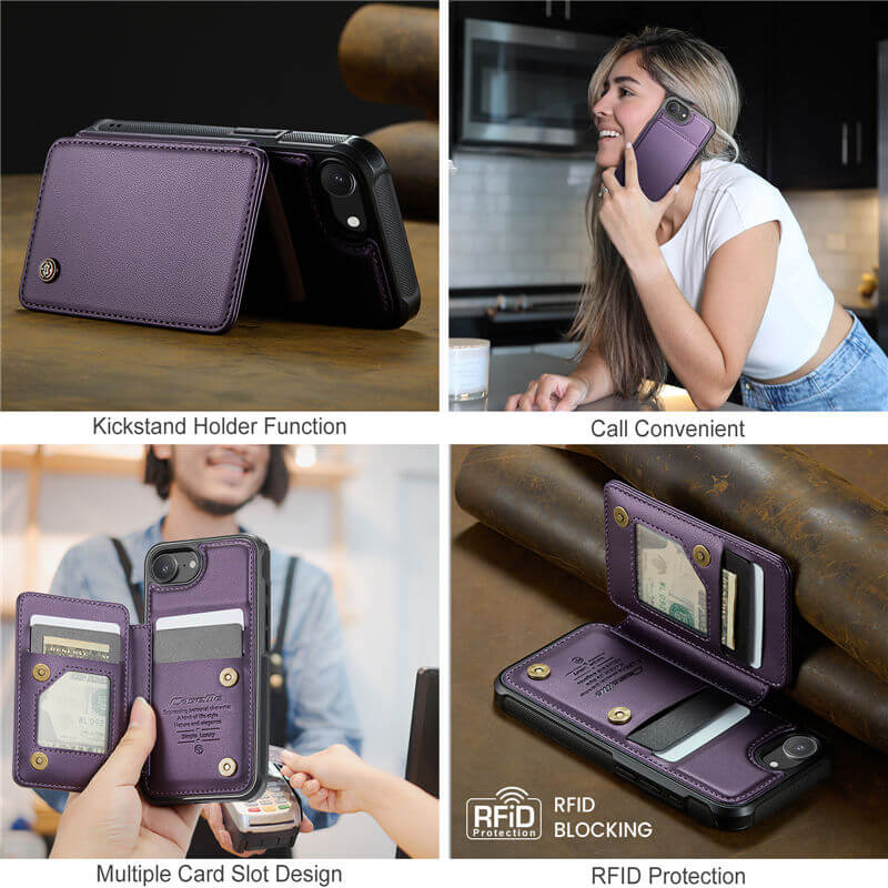 CaseMe iPhone 16e RFID Blocking Card Holder Case