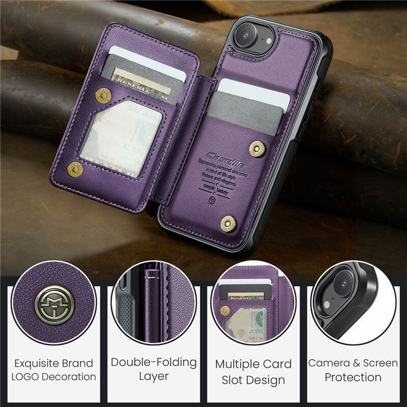 CaseMe iPhone 16e RFID Blocking Card Holder Case