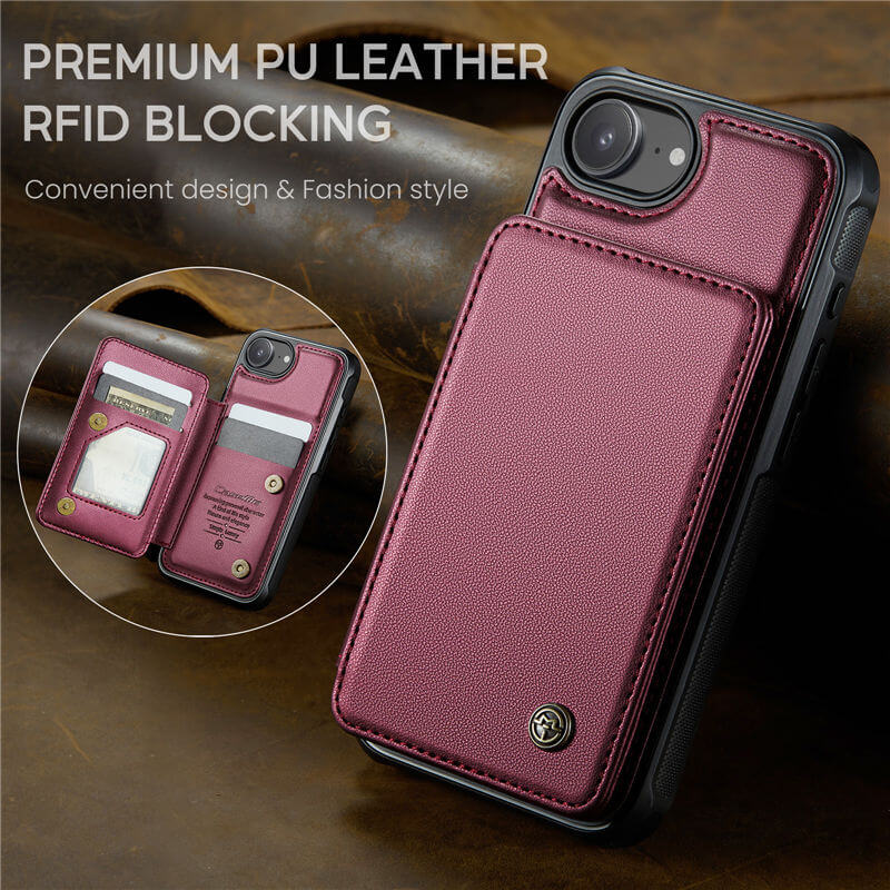 CaseMe iPhone 16e RFID Blocking Card Holder Case