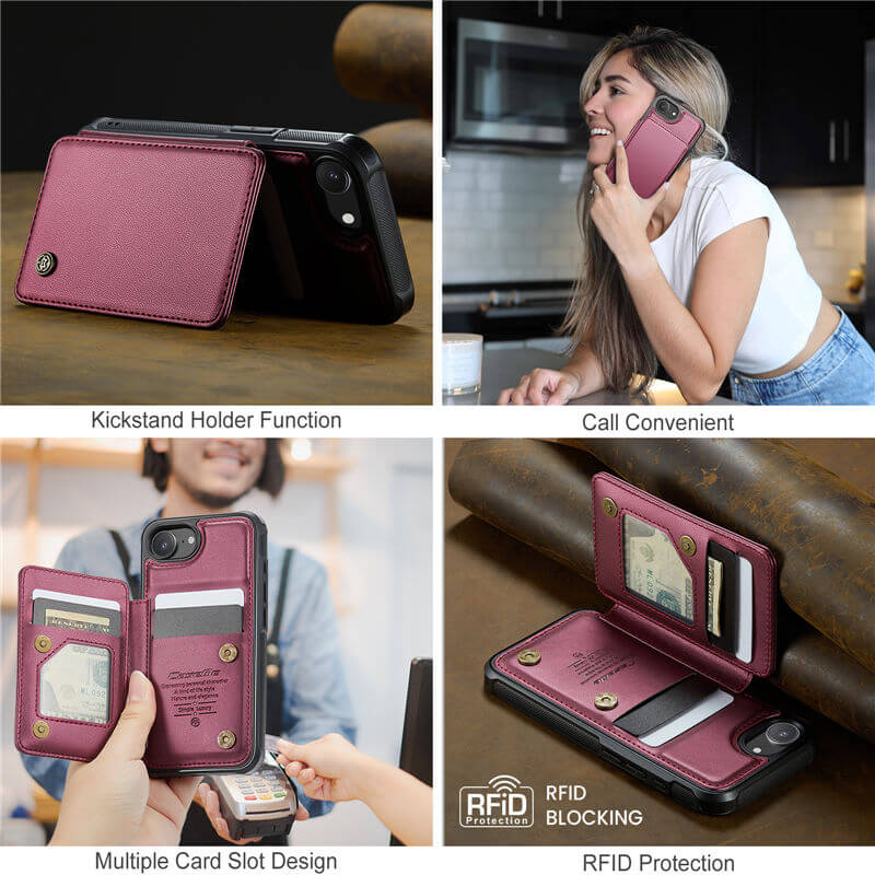 CaseMe iPhone 16e RFID Blocking Card Holder Case