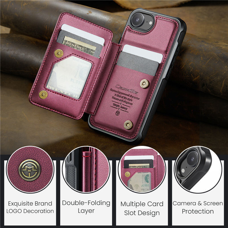 CaseMe iPhone 16e RFID Blocking Card Holder Case