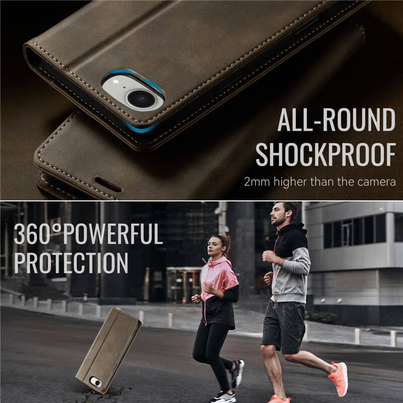 CaseMe iPhone 16E Magnetic Wallet Case with RFID Blocking