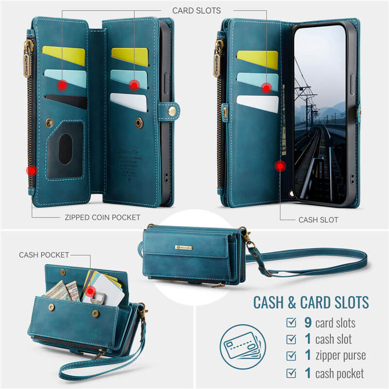 CaseMe iPhone 16e Crossbody Wallet Case