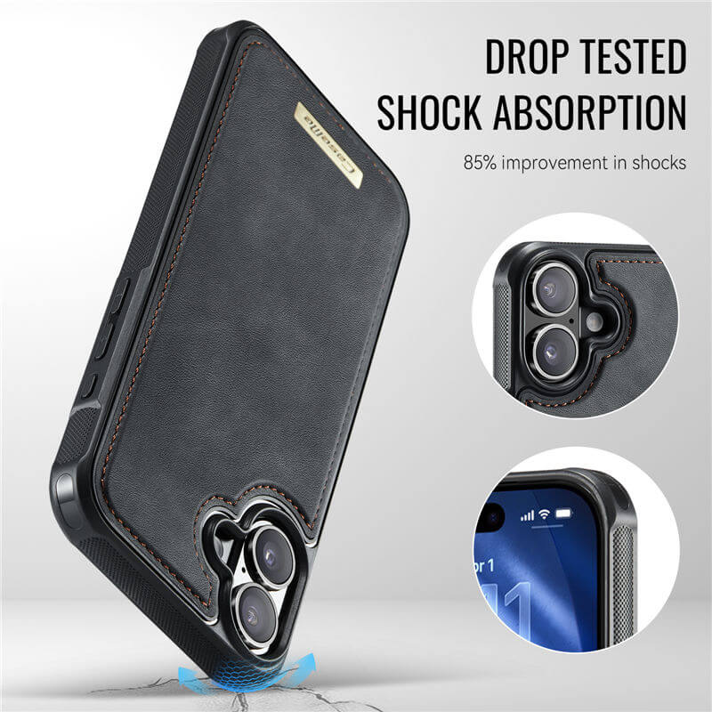 CaseMe iPhone 16 2-in-1 Detachable Magnetic Wallet Case