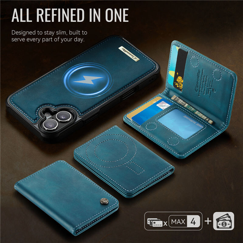 CaseMe iPhone 16 2-in-1 Detachable Magnetic Wallet Case