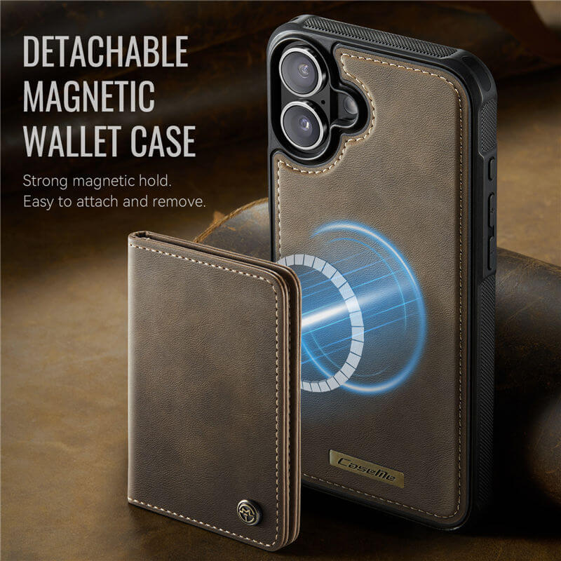 CaseMe iPhone 16 2-in-1 Detachable Magnetic Wallet Case
