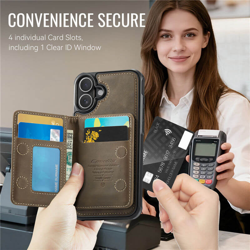 CaseMe iPhone 16 2-in-1 Detachable Magnetic Wallet Case