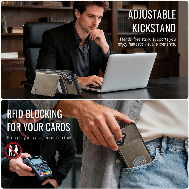 CaseMe iPhone 16 2-in-1 Detachable Magnetic Wallet Case