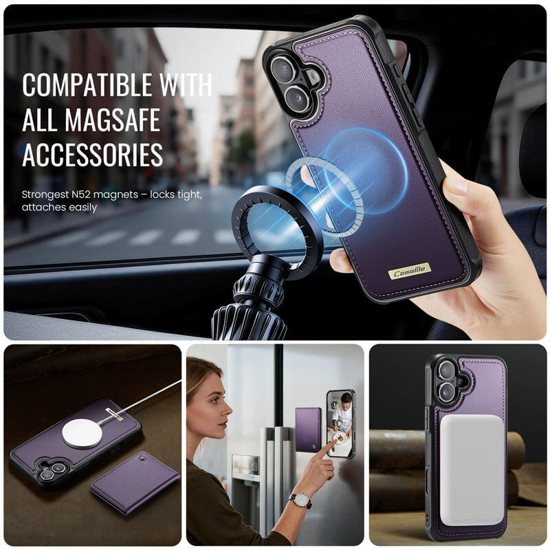 CaseMe iPhone 17 2-in-1 Detachable Magnetic Wallet Case