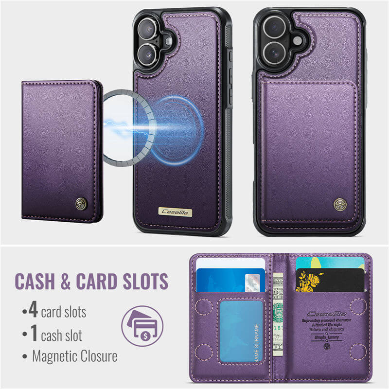 CaseMe iPhone 17 2-in-1 Detachable Magnetic Wallet Case