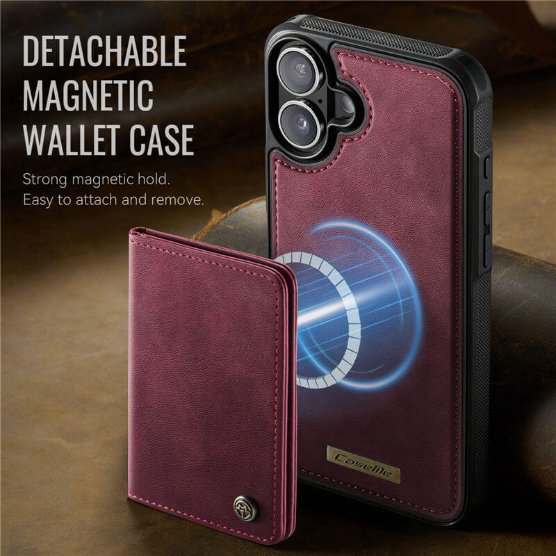 CaseMe iPhone 16 Plus 2-in-1 Detachable Magnetic Wallet Case