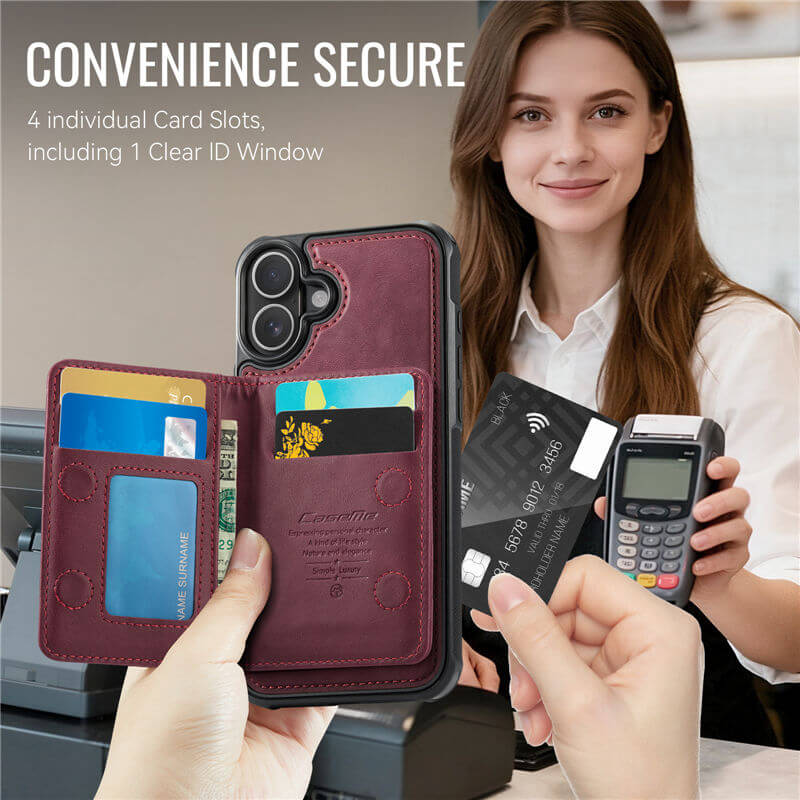CaseMe iPhone 16 Plus 2-in-1 Detachable Magnetic Wallet Case