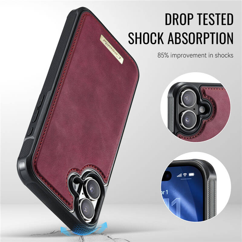 CaseMe iPhone 16 Plus 2-in-1 Detachable Magnetic Wallet Case