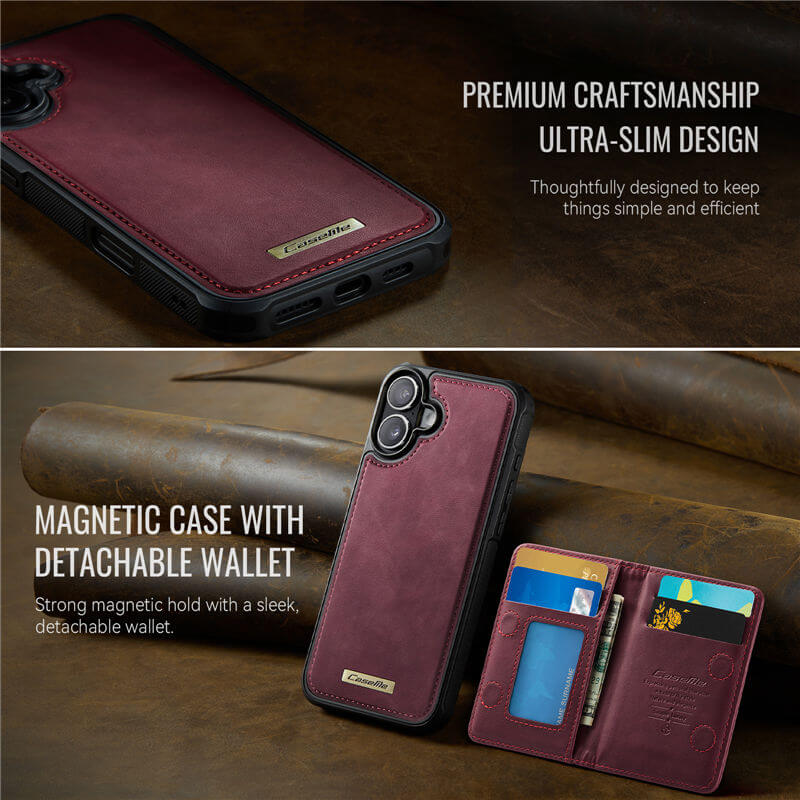 CaseMe iPhone 16 Plus 2-in-1 Detachable Magnetic Wallet Case