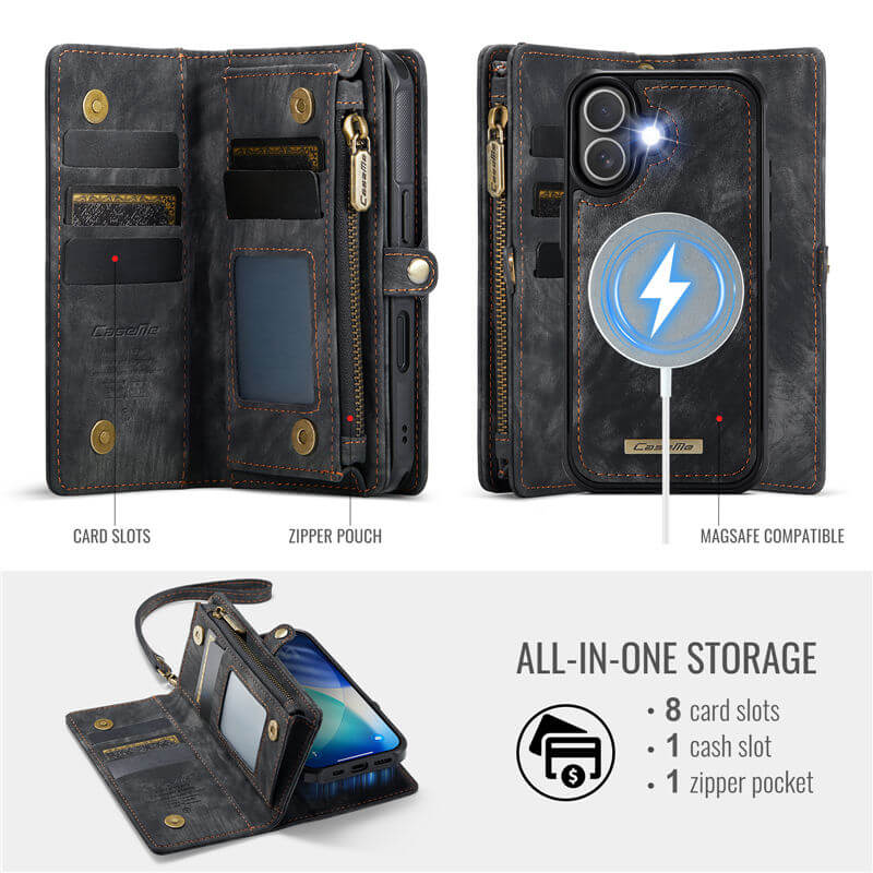 CaseMe iPhone 17 2-in-1 Magnetic RFID Wallet Case