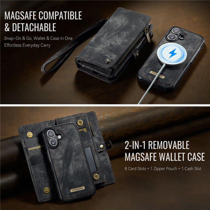 CaseMe iPhone 17 2-in-1 Magnetic RFID Wallet Case