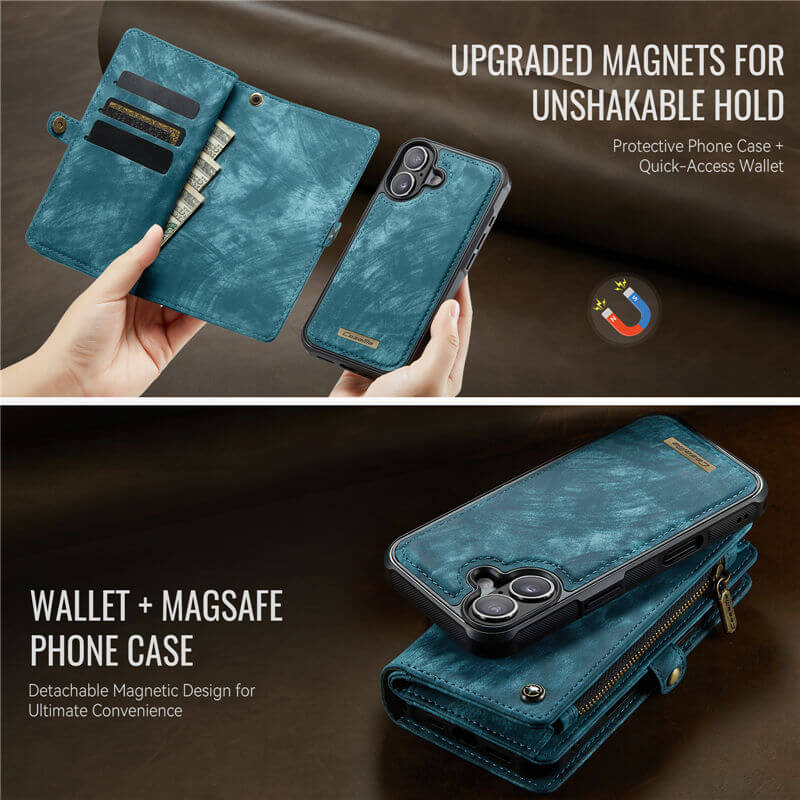 CaseMe iPhone 17 2-in-1 Magnetic RFID Wallet Case