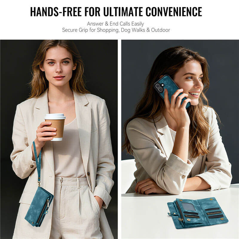 CaseMe iPhone 17 2-in-1 Magnetic RFID Wallet Case