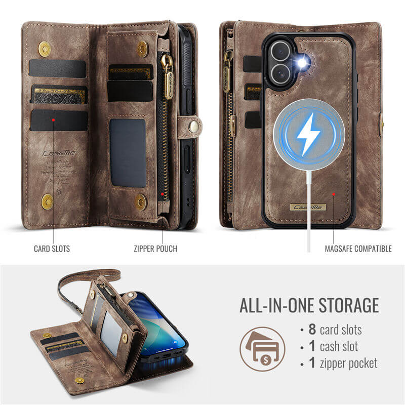 CaseMe iPhone 17 2-in-1 Magnetic RFID Wallet Case
