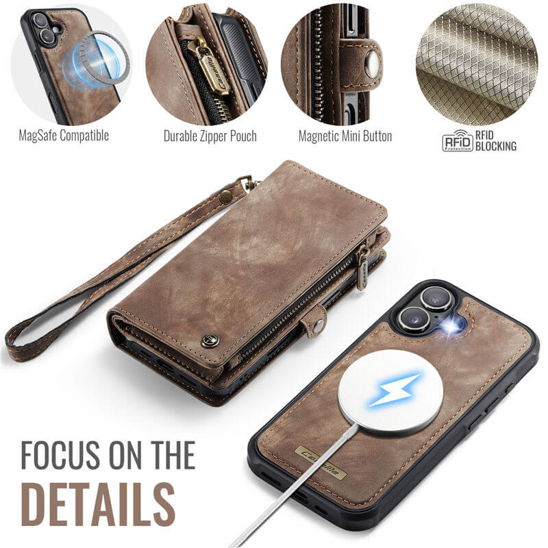 CaseMe iPhone 17 2-in-1 Magnetic RFID Wallet Case