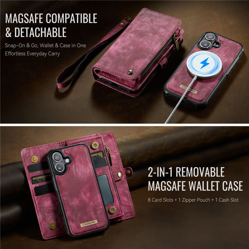 CaseMe iPhone 17 2-in-1 Magnetic RFID Wallet Case