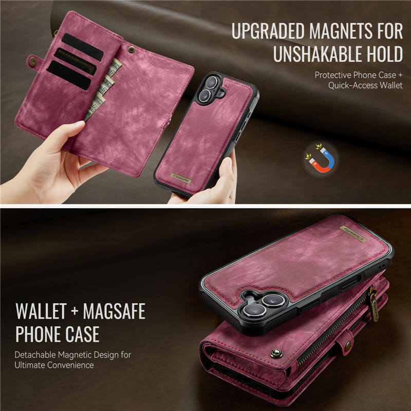 CaseMe iPhone 17 2-in-1 Magnetic RFID Wallet Case
