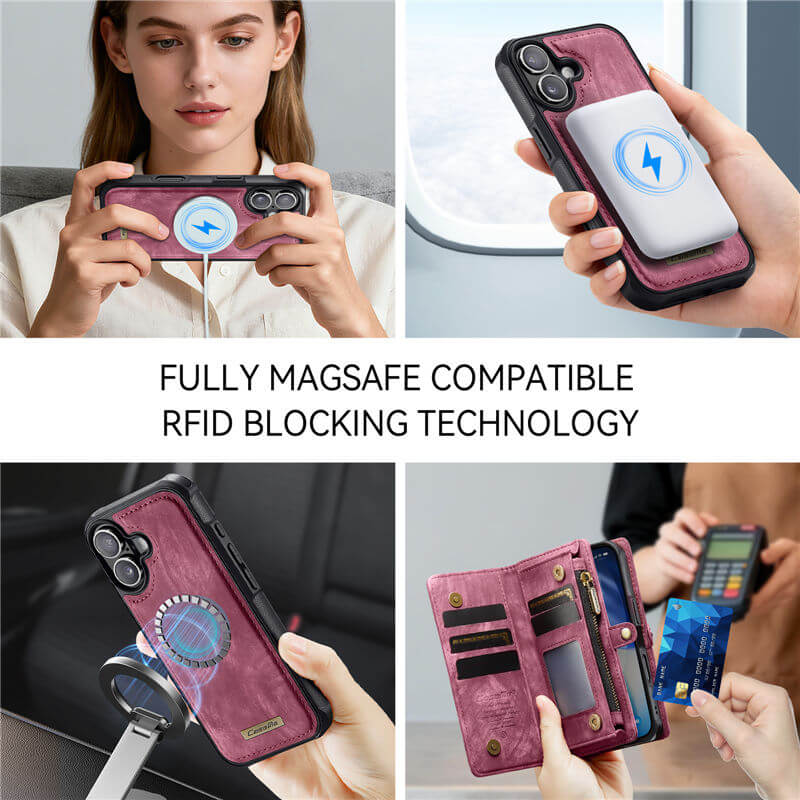 CaseMe iPhone 17 2-in-1 Magnetic RFID Wallet Case