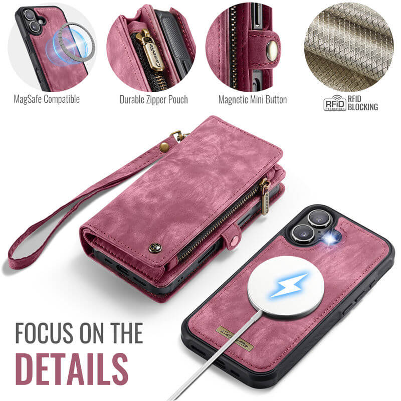 CaseMe iPhone 17 2-in-1 Magnetic RFID Wallet Case