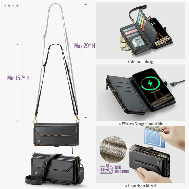 CaseMe iPhone Air Wallet RFID Blocking Crossbody Phone Case