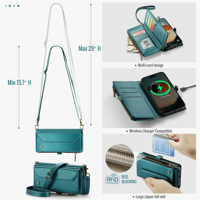 CaseMe iPhone Air Wallet RFID Blocking Crossbody Phone Case