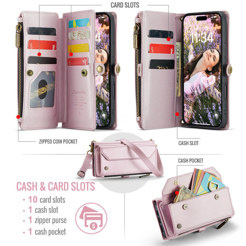 CaseMe iPhone Air Wallet RFID Blocking Crossbody Phone Case