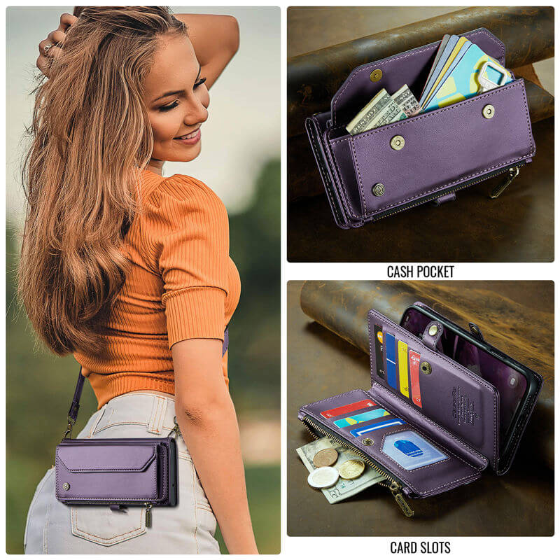 CaseMe iPhone Air Wallet RFID Blocking Crossbody Phone Case